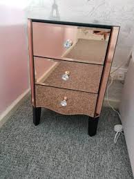 Pair Of Dunelm Rose Gold Bedside Tables For Sale Brand New Purchase In January So In Excellent Cond Rose Gold Rooms Bedside Tables For Sale Gold Nightstand