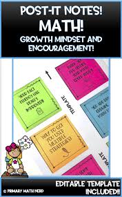 Post It Sticky Notes Math Growth Mindset And Productive Struggle Editable Teaching Math Math Social Emotional Learning