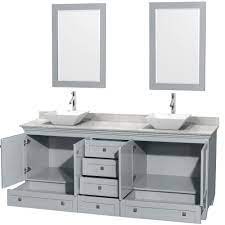 Dual sink vanities are particularly popular for master. Acclaim 80 Double Bathroom Vanity In Oyster Gray With Countertop Sinks And Mirror Options