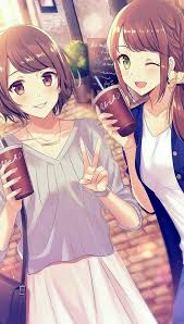 Selfie With My Bestfriend Say Chesse Anime Sisters Friend Anime Anime Friendship