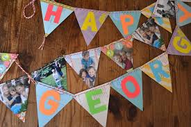 Birthday Banner Ideas With Pictures Recycled Postcard Banner Diy Birthday Banner Birthday Decorations Kids Diy Anniversary Gift