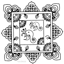 Printable Rangoli Coloring Pages For Kids Not only diwali, rangolis are made during all the religious occasions. cool2bkids
