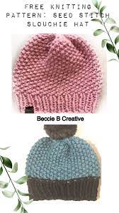 Free Knitting Pattern Slouchie And Beanie Versions Included Knitting Patterns Free Hats Crochet Hats Free Pattern Knitting