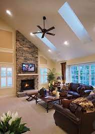 Pin By D Lee On Home Decorating Vaulted Ceiling Living Room Living Room Remodel Living Room Lighting