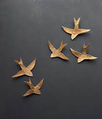 Porcelain Wall Art Swallows Over Morocco Gold Birds Ceramic Wall Art Bathroom Wall Art Wall Sculptures