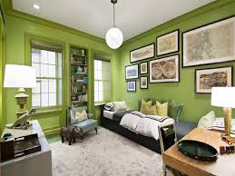 Kids Room With Green Walls Contemporary Boy S Room Bedroom Green Brown Living Room Decor Feature Wall Bedroom