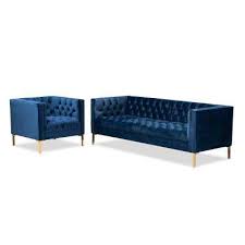 Wifi and parking are free, and this hotel also features 4 restaurants. Baxton Studio Zanetta 2 Piece Royal Blue And Gold Living Room Set 153 92598325 Hd The Home Depot