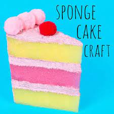 Kids Can Make Their Own Toy Cakes Out Of Sponges This Cake Craft Is Fun To Do And Can Be Used Afterwards When Playing Cake Craft Play Bakery Sponge Crafts Diy