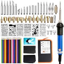 Kit De 77 Pieces Pyrographie Professionnel Avec Stylo Pyrographie A Temperature Reglable 37 Pointes De Com In 2020 Wood Burning Kits Wood Burning Pen Pyrography Tools