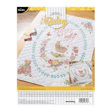 Shop Plaid Bucilla Baby Stamped Cross Stitch Crib Ensembles Sweet Baby Crib Cover Kit 47726 47726 Plaid Online