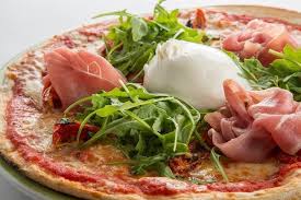 Pizza Italia Sauce Tomate Mozzarella Jambon De Parme Burrata 120g Tomates Confites Roquette Tomates Confites Sauce Tomate Tomates