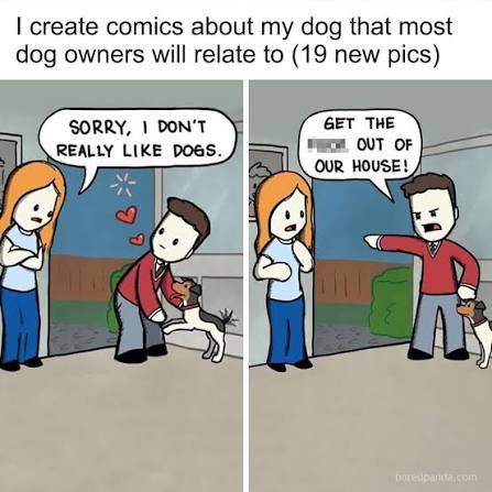 I create comics about my dog that most dog owners will relate to" (link in  the comments)