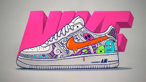 Add that second line which is filled with thread, and then draw the holes at the foot part of the sneaker. Procreate Custom Doodle Nike Air Force 1 Doodle Art On Behance