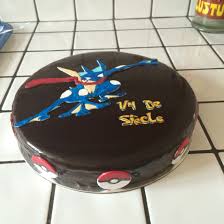 Gateau Amphinobie Des Pokemon Mousse Chocolat Lait Et Glacage Chocolat Noir Cake Desserts Food