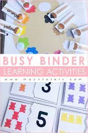This Busy Binder Is Full Of Hands On Learning Activities For Toddlers Preschoolers Early Learning Activities Early Learning Activities Preschool Busy Binder