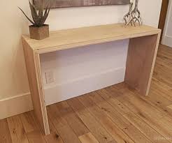 Plybood Waterfall Console Table By Remodelaholic 13 Diy Console Table Diy Waterfall Remodelaholic Diy