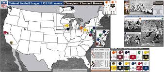 Nfl 1955 Season Map With Helmets Final Standings