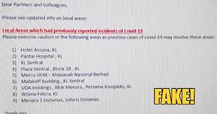 Check trip schedule and travel distance. Viral Whatsapp Message Listing 9 Places In Kl With Previous Cases Of Covid 19 Is Fake Nestia