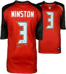 Jameis Winston Tampa Bay Buccaneers Autographed Red Nike Game Jersey Sportsmemorabilia Autograph Football In 2020 Tampa Bay Buccaneers Red Nike Tampa Bay