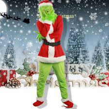 And don't forget the wide black belt with the classic gold buckle. Manfiter Christmas Adult Grinch Deluxe Santa Costume With Mask Walmart Com Walmart Com
