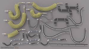Artstation Hard Surface Kitbash Library Cables Hoses Tubes Mark Van Haitsma Surface Mechanical Design Hard