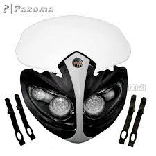 High Quality White Cover Led Headlight For Sport Motorcycles Dirt Bike Naked Motorcycles Buy Polypropylene Motorcycle Headlight Motorcycle Headlight Fairing Motorcycle Bullet Led Headlight Product On Alibaba Com