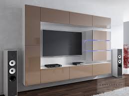 Wohnwand Shine Cappuccino Hochglanz Weiss 284 Cm Mediawand Medienwand Design Modern Led Beleuchtung Mdf Hochglanz Hangewand Hangeschrank Tv Wand Wohnwand Weiss Hochglanz Wohnwand Modern Wohnwand