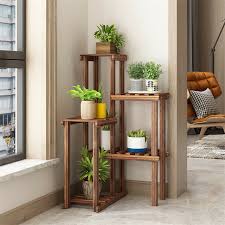 Corner Garden Plant Stand Wood Multi Tiered Flower Display Rack Shelf For Patio Ebay Plant Decor Indoor Plant Stand Indoor Garden Plant Stand