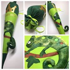 Schultute Passend Zum Ergobag Lumi Rambazambar Fellimitat Tiger Panther Raubtier Punkte Sterne Grun Grunto Schultuten Jungs Schultute Basteln Schultute