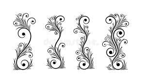 Simple elegant vignette lineart frames set. Black And White Vectore Curl Florish Vignette Stock Vector Illustration Of Decoration Frame 143847807