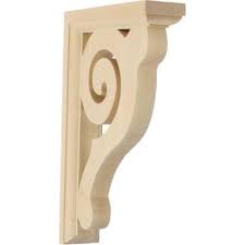 Ekena Millwork 1 1 2 In X 6 In X 8 1 2 In Rubberwood Bulwark Bracket Bkt01x06x08burw The Home Depot Wooden Shelf Brackets Wood Brackets Wood Corbels
