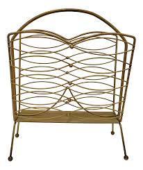 Very unusual vertical magazine rack by french designer jacques adnet. Vintage Metal Magazine Rack Chairish