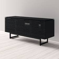 Metal legs & accents in an antique bronze (dark walnut) or light bronze (winter wood) finish. Modern Contemporary Walnut Media Cabinet Allmodern