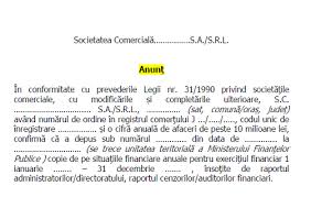 Publicată în monitorul oficial al româniei, partea i, nr. Model AnunÈ› Pentru Publicare In Monitorul Oficial 2020 Pentru EntitÄƒÈ›i Cu Cifra De Afaceri De Peste 10 Milioane Lei Cabinetexpert Ro Blog Contabilitate