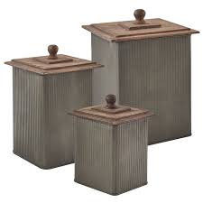 Only 1 available and it's in 9 people's carts. Norwood Galvanized Metal Kitchen Canisters With Wood Lids Set Of 3