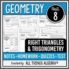Classifying triangles using the pythagorean theorem. Right Triangles And Trigonometry Geometry Unit 8 Distance Learning
