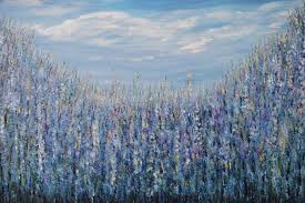 Find over 100+ of the best free flowers images. True Blue Flower Field Landscape Painting By Kathy Symonds Saatchi Art