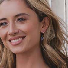 Art Deco Style Rectangle Lapis Lazuli and Marcasite Drop Earrings in  Sterling Silver