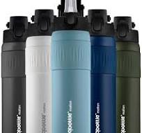 PREMIUM 24oz Double Insulated Water Bottle with Straw Lid & Carry Handle -  12/24 Hour Hot/Cold Vacuum Insulated Stainless Steel Water Bottle - ...