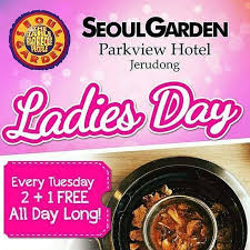 Is already halal certified in malaysia, singapore and indonesia, said lee who also stated that one of the reasons he wanted to bring the franchise to brunei was the already established familiarity with the franchise amongst bruneians. Seoul Garden Brunei Ladies Its Ladies Day Tuesday Dine In With Two Female Friends And The Third Diner Of Any Gender Can Dine In For Free Don T Miss Out In This