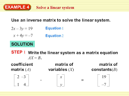 And 1 is the identity, so called because 1 x = x for any number x. Use An Inverse Matrix To Solve The Linear System Ppt Video Online Download