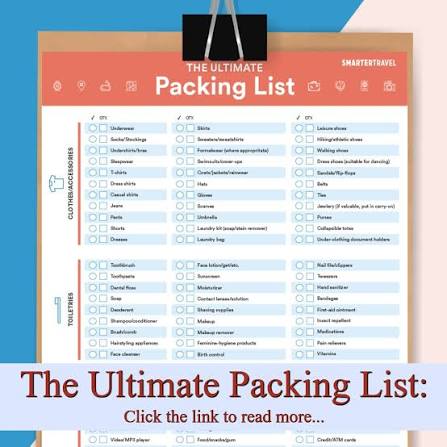 The Ultimate Packing List: Read more 👉 https://www.smartertravel.com/the- ultimate-packing-list/
