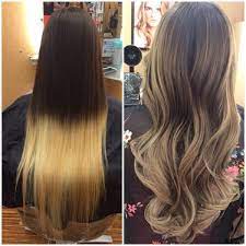 Ombre hair is a coloring effect in which the bottom portion of your hair looks lighter than the top portion. Color Correction Box Ombre Fail To Totally Fab Hair Color Techniques Color Correction Hair Ombre Hair Blonde