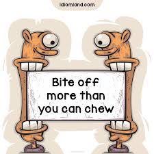 Bite Off More Than You Can Chew Meaning Image Result For Picture Of Biting Off More Than You Can Chew English Idioms Learn English English Study
