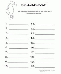Whether you're an old head. Seahorse Word Maker Worksheet