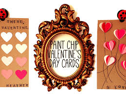 Pom pom valentine's day card project. Diy Paint Chip Valentine S Day Cards Feltmagnet