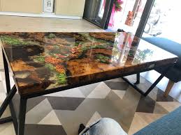 Epoxy Resin Transparent Coffee Table Handcrafted Custom 3d Image 3 In 2020 Wood Resin Table Resin Table Epoxy Resin Table