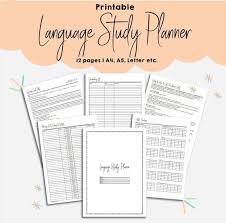 Language Learning Planner Self Study Foreign Languages Printable Pack Language Workbook Vocabulary Learning Study Goal Setting In 2020 Learning Languages Language Study Language
