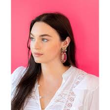 Golden Lily Purple & Gold Football Burst Beaded Earrings