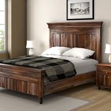 Espresso wood platform bed twin bed frame panel bed with wood slats support hot! Modern Rustic Solid Wood Bed Frame W Headboard Footboard And End Table Rustic Bedroom San Francisco By Sierra Living Concepts Houzz